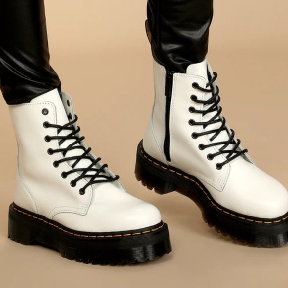 DR. MARTENS JADON BOOT SMOOTH LEATHER PLATFORMS IN WHITE SMOOTH LEATHER MSRP$230 - Picture 3 of 13